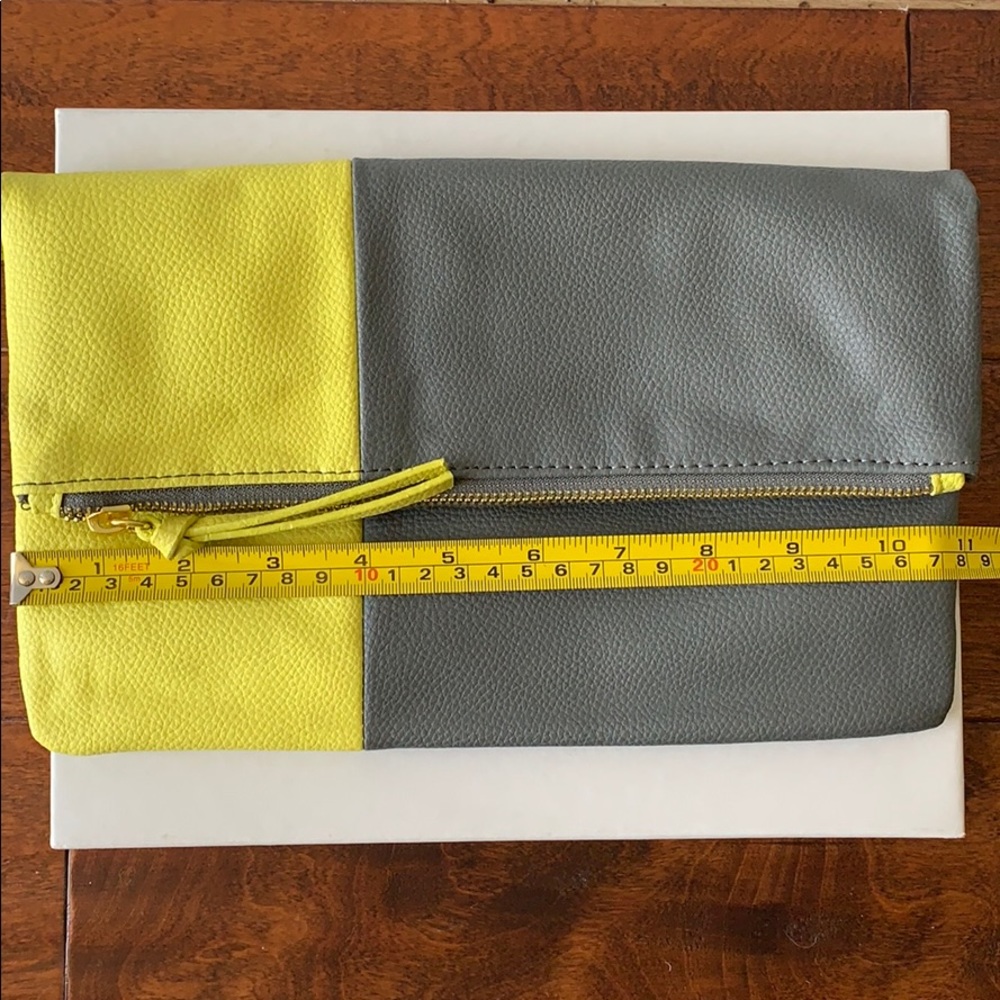 Yellow /Grey Color Block Wristlet Clutch - new - Picture 6 of 8